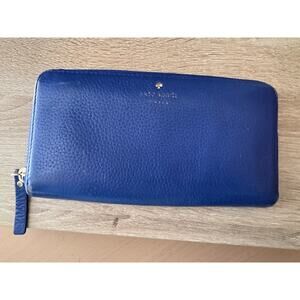 Kate Spade Wallet Blue Leather Zip Around